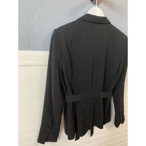 Signature by Larry Levine Black Lined Double Button Tie Front Jacket Size 10 - Picture 4 of 13